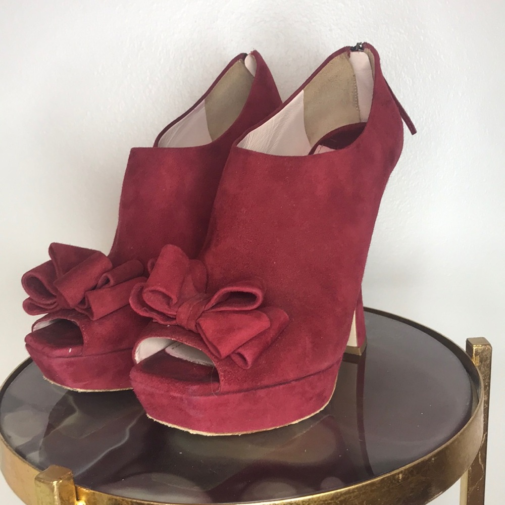 Miu Miu Bow leather booties
